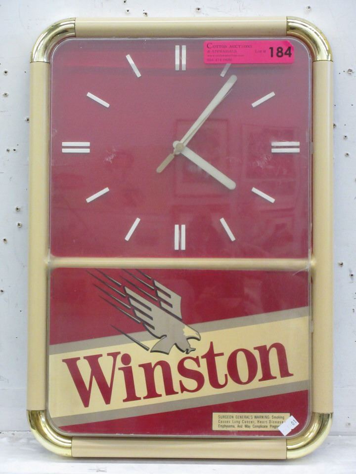 winston cigarette clock Vintage Electric Advertising WINSTON CIGARETTES LIGHT UP ADVERTISING