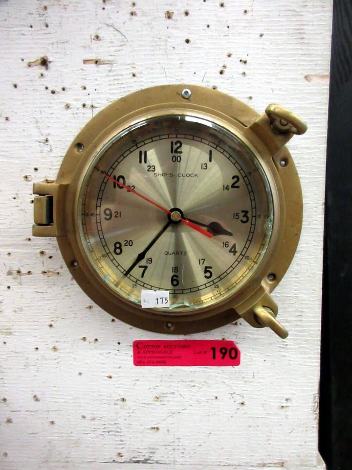 9 Inch Brass Porthole Ship's Clock