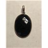 Image 1 : Large Diamond Cut Black ONYX and Sterling Silver Pendant Total Weight is 13.4 Grams Beautiful