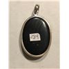 Image 2 : Large Diamond Cut Black ONYX and Sterling Silver Pendant Total Weight is 13.4 Grams Beautiful