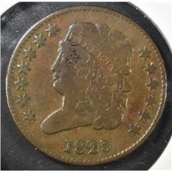 1825 HALF CENT, VF