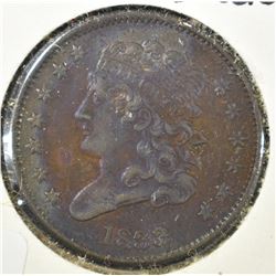 1833 HALF CENT, AU CRAZY COLORS