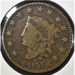 1831 LARGE CENT LARGE LETTERS, G/VG
