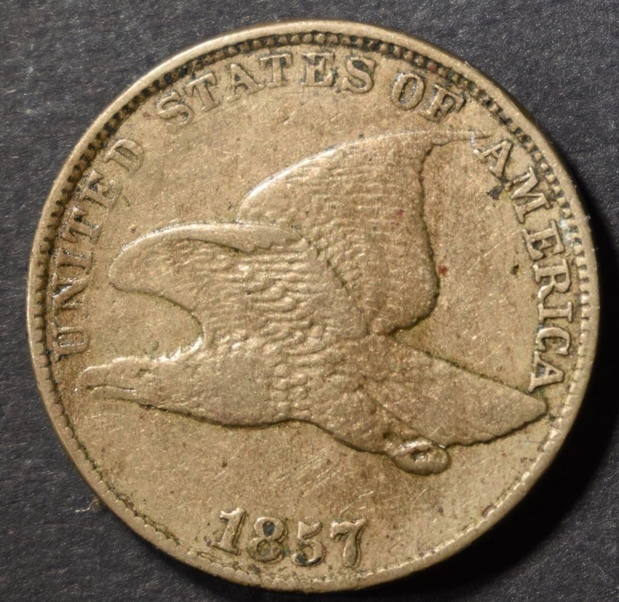 1857 FLYING EAGLE CENT, AU