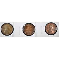 1909 CH BU & 2-1909 VDB BU LINCOLN CENTS