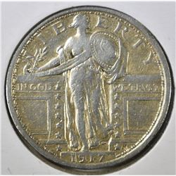1917 T-1 STANDING LIBERTY QUARTER, XF/AU