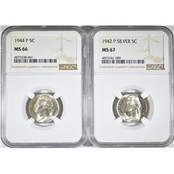 2-NGC GRADED SILVER JEFFERSON NICKELS: