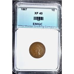 1867 INDIAN CENT, EMGC XF