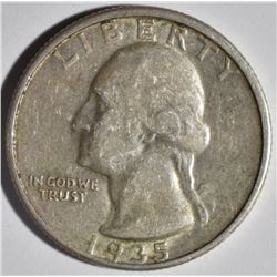 1935-D WASHINGTON QUARTER, AU some roughness