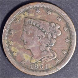 1851 HALF CENT  VF
