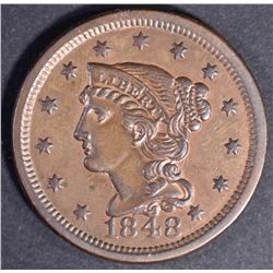 1848 LARGE CENT  AU/BU