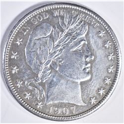 1907 D BARBER HALF DOLLAR CH BU