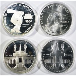 1983 & 84 PROOF & UNC COMMEM SILVER DOLLARS