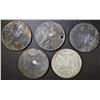 Image 2 : 5-LOW GRADE SILVER DOLLAR LOT: