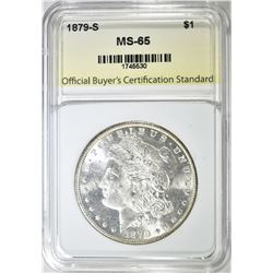 1879-S MORGAN DOLLAR, OBCS GEM BU