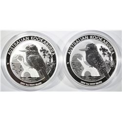 2-2019 AUSTRALIA 1oz SILVER KOOKABURRA $1.00 COINS