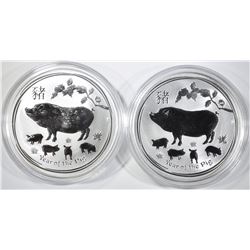 2-2019 AUSTRALIA 1oz SILVER YEAR OF THE PIG $1.00