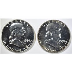 2-1956 GEM PROOF FRANKLIN HALF DOLLARS