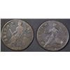 Image 1 : 1699 & 1738 BRITISH HALF PENNYS