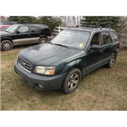 2003 Subaru Forester    Forfeiture vehicle                           SN#-JF1SG63663G766257