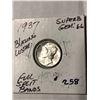 Image 1 : 1937 Full Split Bands SUPER B GEM66 Mercury Silver Dime High Grade