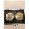 Image 1 : Set of 2 1964 Silver Kennedy Half Dollars Collection in Case