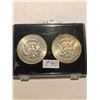Image 2 : Set of 2 1964 Silver Kennedy Half Dollars Collection in Case