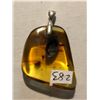 Image 2 : Beautiful Amber Pendant Filled with Insects and Plants Total 4.1 Grams Sterling Silver Clasp