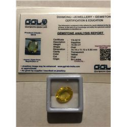 Extremely Rare Investment Sri Lankan Certified 15.05 Carat YELLOW SAPPHIRE Oval Cut