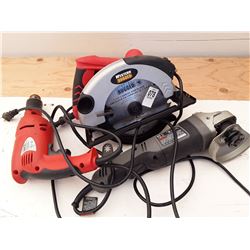 Rugged Skilsaw, Angle Grinder, Corded Drill