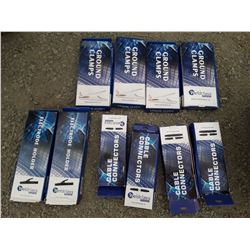 Lot of Ground Clamps, Cable Connectors, And Electrode Holders