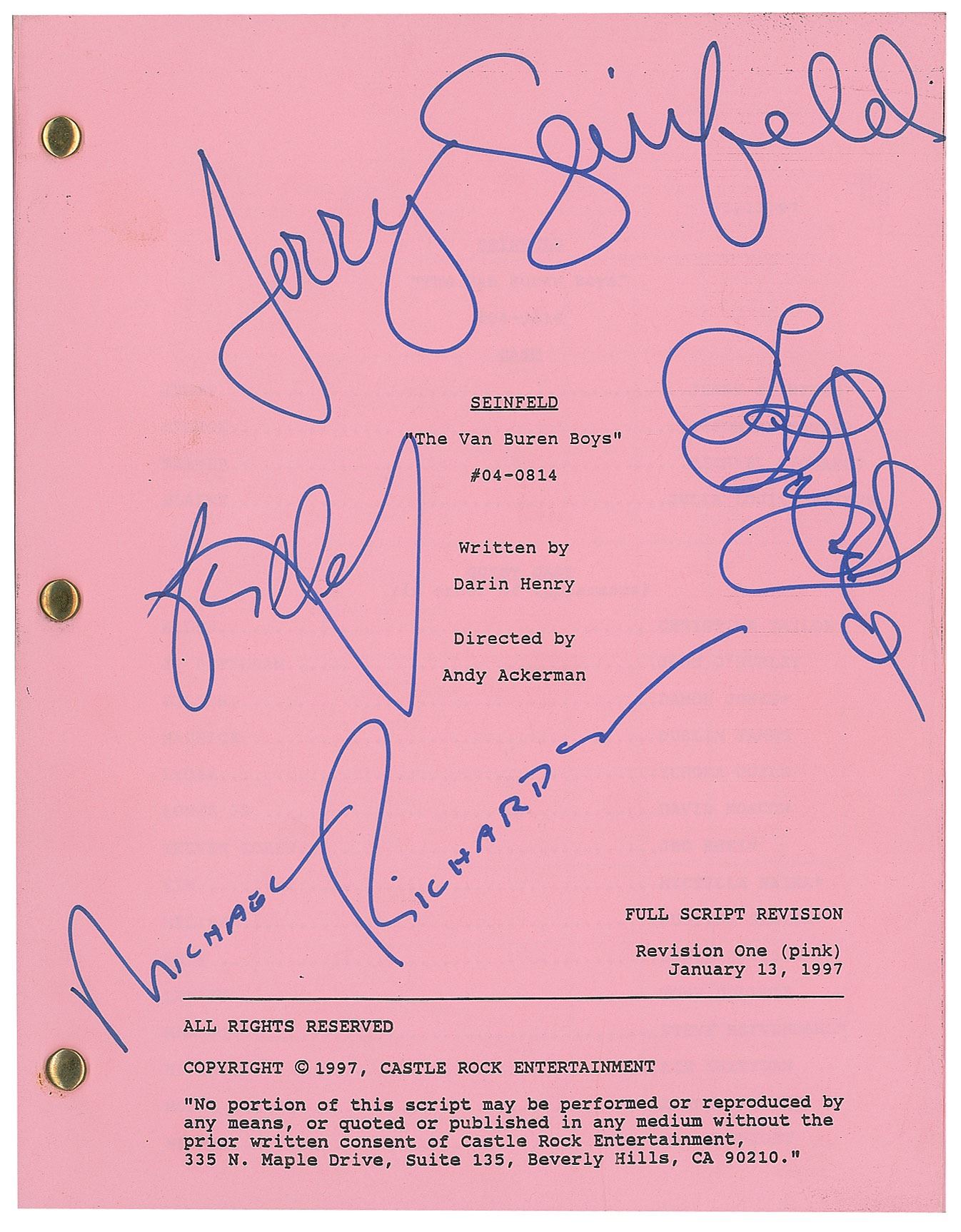 Signed Script Example Seinfeld Cast-signed Script