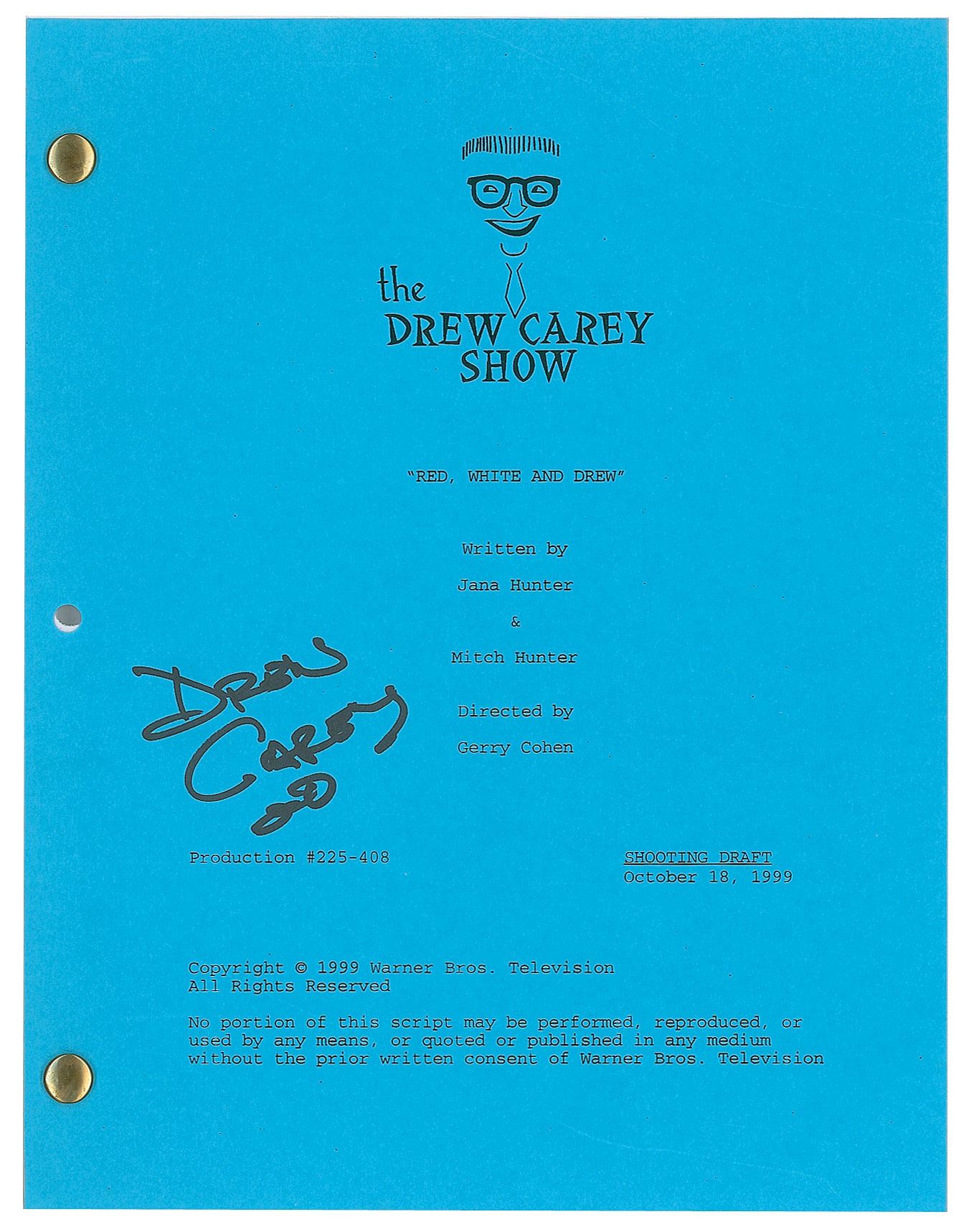 The Drew Carey Show Script Signed by Drew Carey
