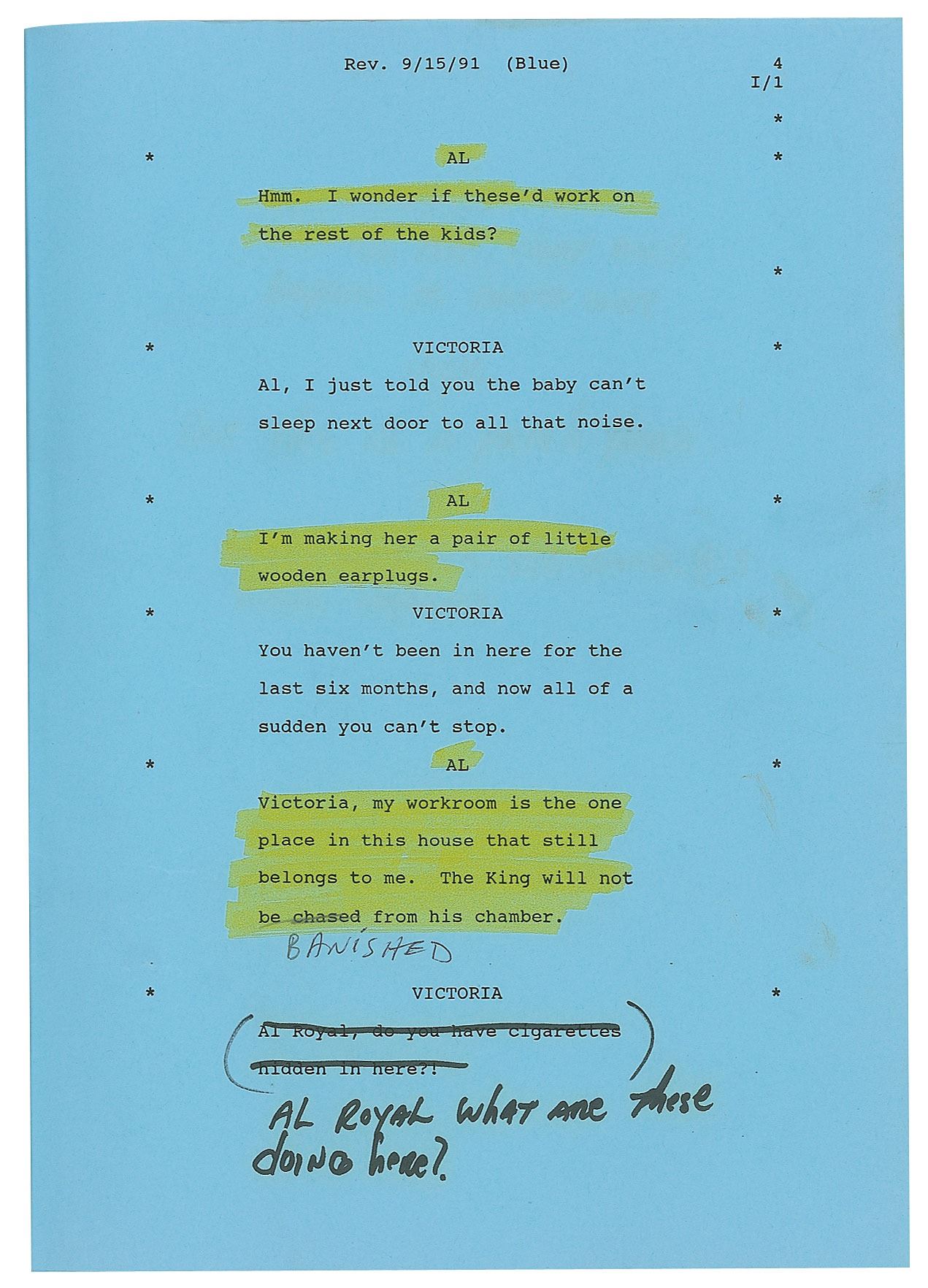 Redd Foxx's Script for The Royal Family