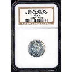 1883 No Cents 5c NGC MS67 [L#1010