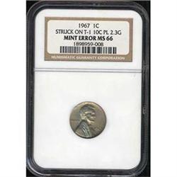 1967 Error 1c on 10c Plan NGC MS66 [L#1069