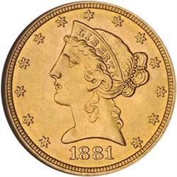 1881-S $5 NGC MS62 [L#1089