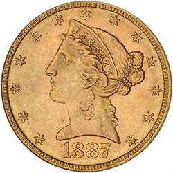 1887-S $5 NGC MS62 [L#1090