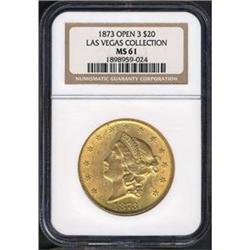 1873 Open 3 $20 NGC MS61 [L#1112