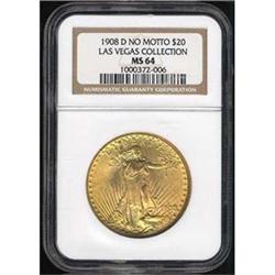 1908-D No Motto $20 NGC MS64 [L#1131