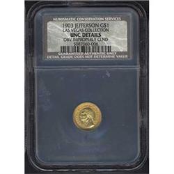 1903 Louisiana Pur Jefferson G$1 NCS Unc [L#1152
