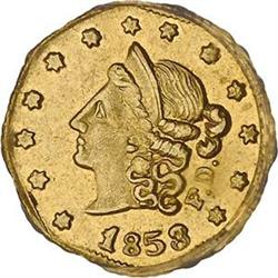 1853 Cal Gold 50c BG302 Peacock NGC MS62 [L#1167