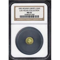G50C 1853 Round Liberty BG429 MS62 [L#1168