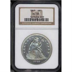 1849 $1 NGC AU58 [L#1184