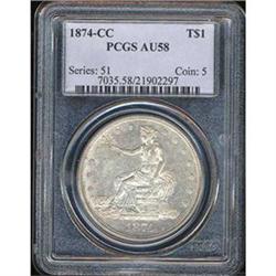 1874-CC T$1 PCGS AU58 [L#1190