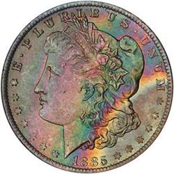 1885-O $1 PCGS MS65 colorful toning [L#1277