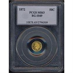 1871 Cal Gold 50C BG-1011 PCGS MS63 [L#1485