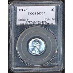 1943-D 1C PCGS MS67 [L#3027