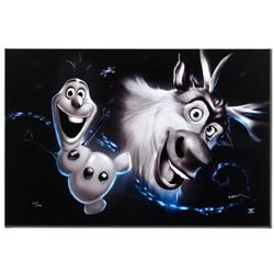 "Olaf & Sven" Disney Limited Edition Giclee on Canvas Edition by Noah, Numbered and Hand Signed with