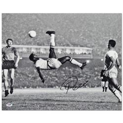 "Scissor Kick" Print, Autographed by Legendary Brazilian Footballer, Pele.